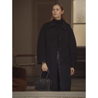 틸아이다이 Cashmere balloon sleeve handmade coat_Dark navy