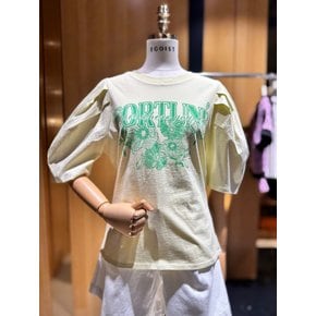 [시흥점] [시흥점] 여성 백 포인트 볼륨소매 플로랄 티셔츠 (EQ2BO407)