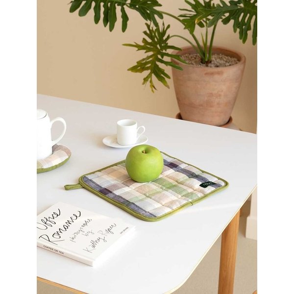 냄비받침 체크 오가닉코튼 3color