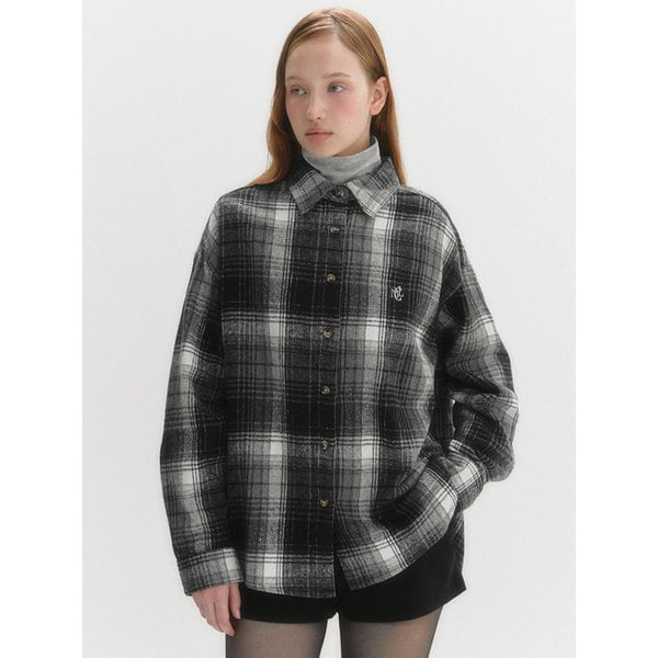 기모 오버핏 체크 셔츠(MAFDSH03NBK)