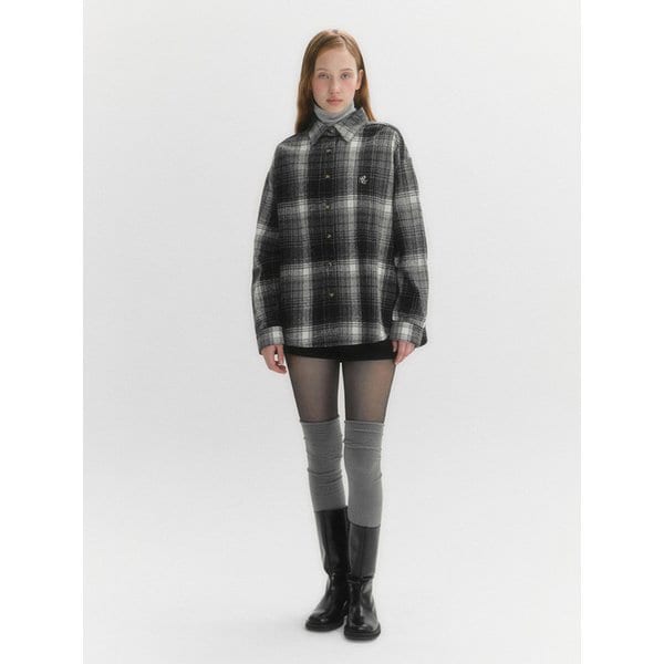 기모 오버핏 체크 셔츠(MAFDSH03NBK)