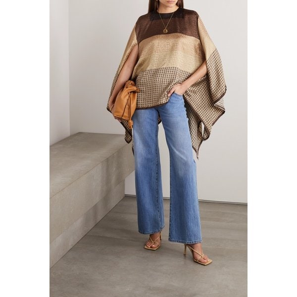 모노그램 자카드 실크 판초 1647597306802250