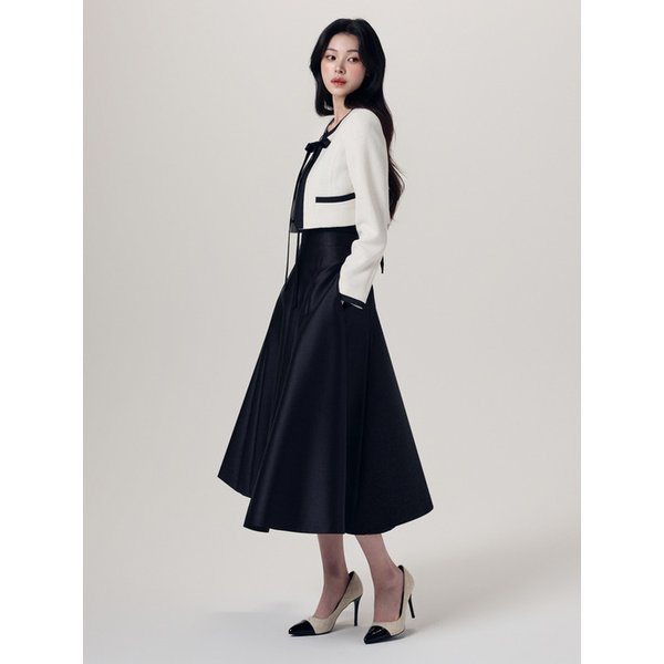 KATE CONTRAST ROUND JACKET - ivory