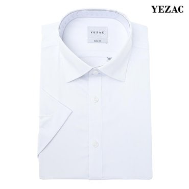 예작 [슬림핏 스판] 스트레치 면 혼방 솔리드 반팔 셔츠 YJEMBS251WH