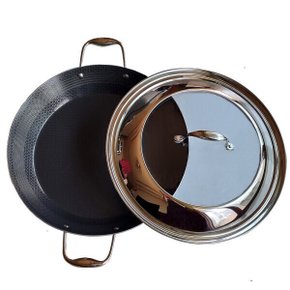 블랙큐브 IH통3중 더블코팅 파에야팬36cm  파에야팬+뚜껑+스트레이너