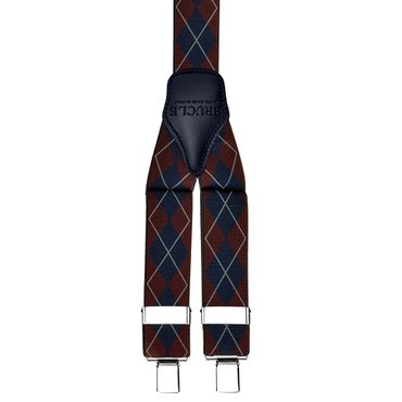 일모로 이태리 부르끌레 멜빵 신축성 Y자형 TARTAN RED BLUE - Y36CTRRSBL