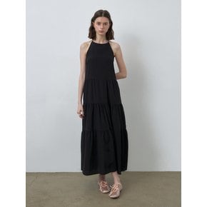 HALTER NECK LONG DRESS [BLACK]