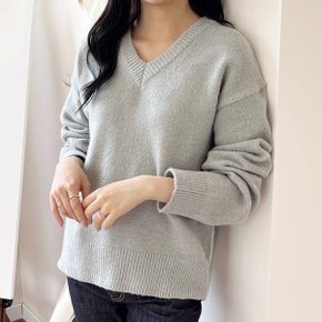 여성 오버핏트윙클 브이넥니트티 간절기 77까지 국내산 5010_P346678636