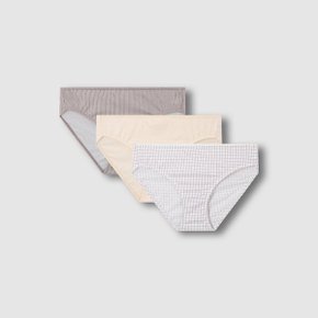 여 코튼 멀티체크 힙허거 팬티 3매 J41N901223066