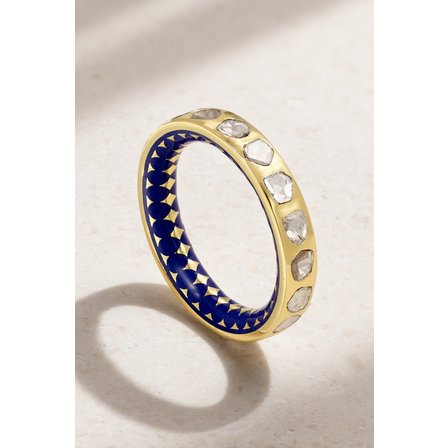 AMRAPALI LONDON 18k 골드 다이아몬드 에나멜 링