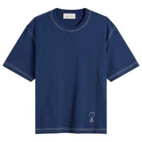 Paris Short Sleeve Boxy Fit T-Shirt With Topstitched Ami