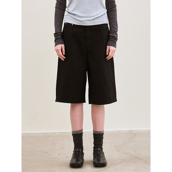 cotton half pants (black)