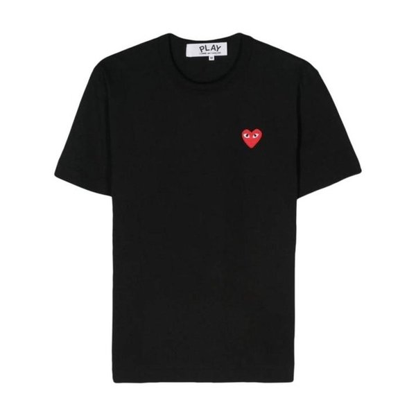 26SS 꼼데가르송 레드 하트 티셔츠 P1T108 BLACK DOM
