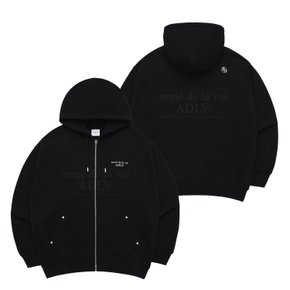 BASIC LOGO NEEDLEWORK HOODIE ZIP UP BLACK 베이직니들워크집업 블랙 ZPPLBS-BLK