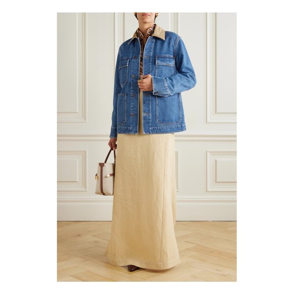 딘 코듀로이 트리밍 데님 재킷 다크 데님 46376663162891053