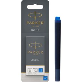 영국 파카 만년필 Parker Fountain Pen Ink Refill Cartridges Long Washable Blue QUINK 10 Cou