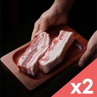  [자연맛남] 강원도 1등급 한돈 돼지고기 통삼겹살 500gx2팩 (1kg/두께5-6cm)