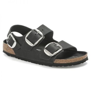 버켄스탁 우먼 Birkenstock 밀라노 빅 버클 천연가죽 오일드 - 블랙 검정 1024943