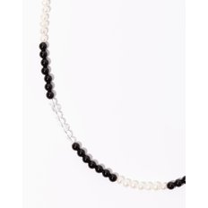 CHECKMATE 오닉스 백수정 진주 목걸이 ONYX NECKLACE