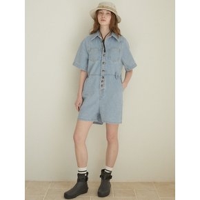 Denim short overall (light blue)