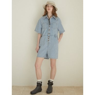 라르고 Denim short overall (light blue)