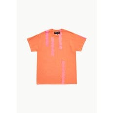 에드워드커밍 24SS RIBBON PRINT SHORT SLEEVE T-SHIRT IN ORANGE / PINK