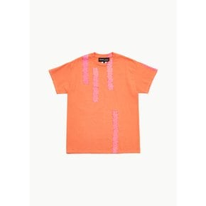 에드워드커밍 24SS RIBBON PRINT SHORT SLEEVE T-SHIRT IN ORANGE / PINK