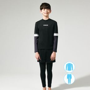 남아동 블랙 래쉬가드 워터레깅스 비치반바지 세트 BEB Y701K_P400309132