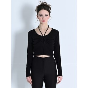 HALTER NECK TOP & BOLERO SET-UP BLACK MBDSTO002BK