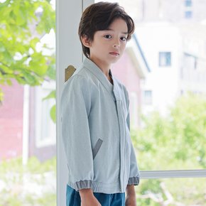 청운뎅이 아동 한복 점퍼 공용 블루 자수 간절기 어린이 생활한복 아우터
