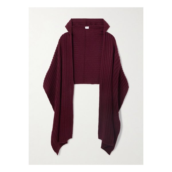 브루넬로쿠치넬리 후드 골지 캐시미어 스카프 버건디 46376663162935671