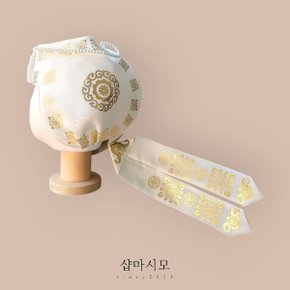 여아한복 모자 돌금박 전통 댕기 아이보리 조바위