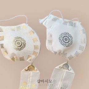 여아한복 모자 돌금박 전통 댕기 아이보리 조바위