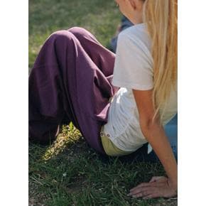 Diagonal jogger pants _Prune Purple B63003APL8A_P53