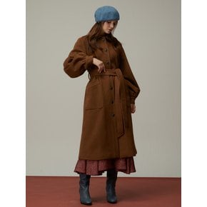 RETRO CLASSIC LONG COAT CAMEL BROWN