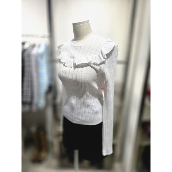 [여주점] 오픈워크 러플 니트탑ES1JK101