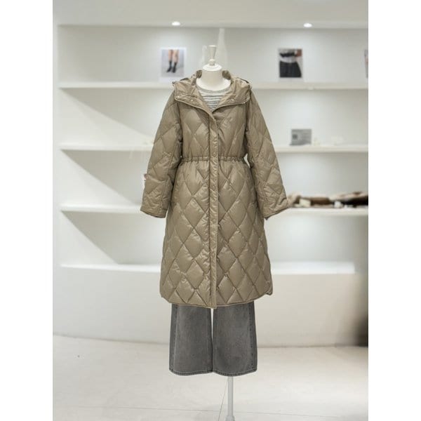[여주점] 여성 다이아몬드 퀼팅 롱 덕 다운 (L254PSG046)