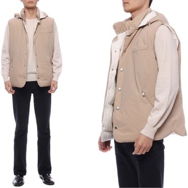 브루넬로쿠치넬리 24FW 남성 후드 다운 패딩 조끼 (MM4911775 CQW77 24F)