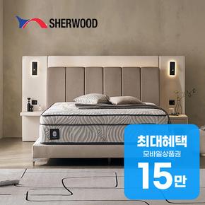 드리엘 호텔 평상형 LED 패브릭 침대 프레임 Q + 협탁(택1) 렌탈 48개월 월 64000원