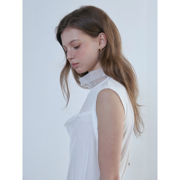 See-Thru High Neck Sleeveless Tee_2color