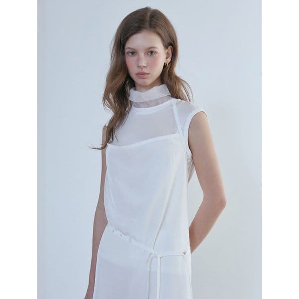 See-Thru High Neck Sleeveless Tee_2color