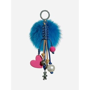 Multi Weaving Fur Keyring - Blue Fur