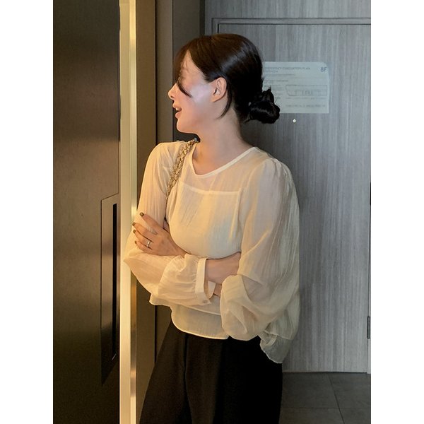 무드 레이어드 블라우스_BUTTER CREAM