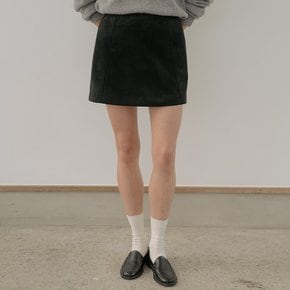 Suede a-line mini skirt [TIFA06SK02]_Black