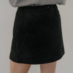 Suede a-line mini skirt [TIFA06SK02]_Black