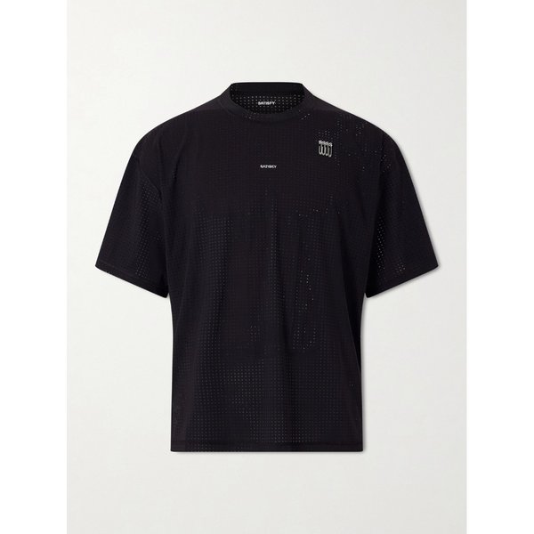 로고 장식 아플리케 스페이스-O 메쉬 티셔츠 46376663163018343