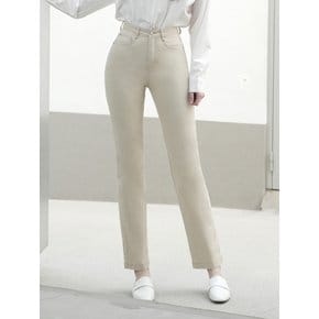 W1029 COTTON SLIM STRAIGHT PANTS_BEIGE