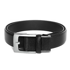 [골프데이] 숨쉬기 편한 소가죽 자동 남성 벨트_35mm 블랙사선