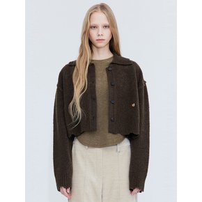 Jacquard Boucle Cardigan_Brown