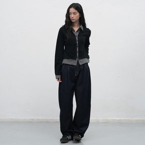 WOMAN 체크 셔츠 레이어드 가디건 [BLACK] / GF7LKC530